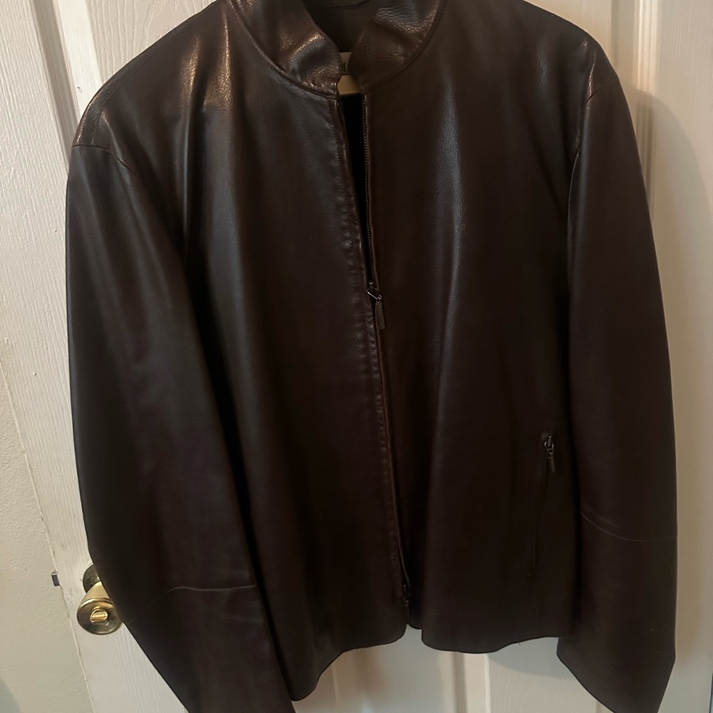 Armani Collezioni Dark Brown Lambskin Jacket